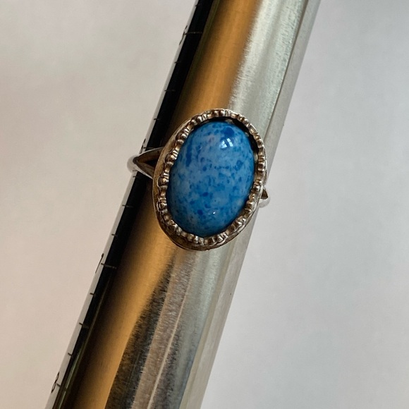 Victorian sterling Robin’s Egg ring - Picture 6 of 17